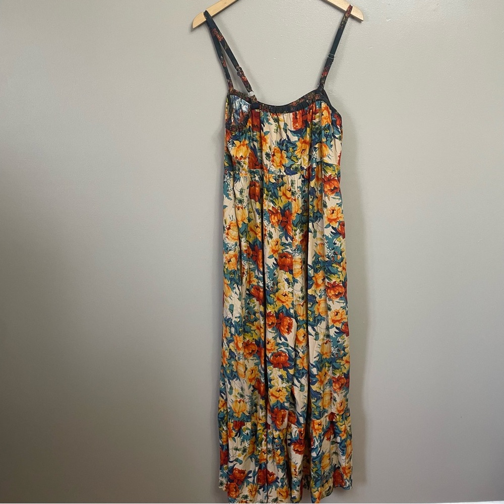 NATURAL LIFE medium Stephanie floral Jumpsuit boho flowy adjustable strap - Picture 6 of 12
